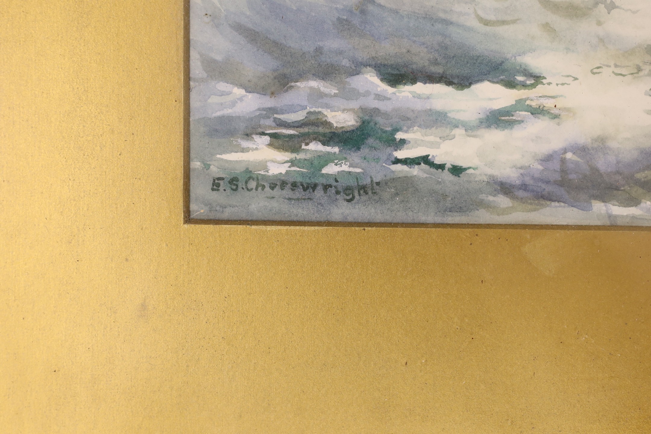 Ethel Sophia Cheesewright (1874-1977), watercolour, Seacliffs, signed, 38 x 30cm